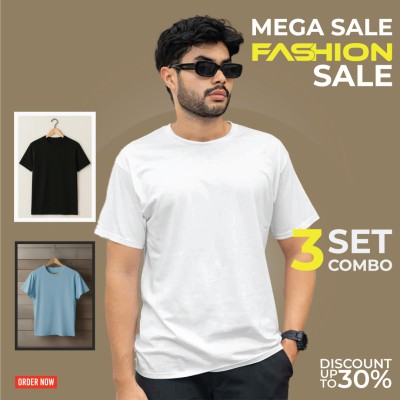 Man's Collocation Men's Premium Half Sleeve T- Shirt 3 set combo